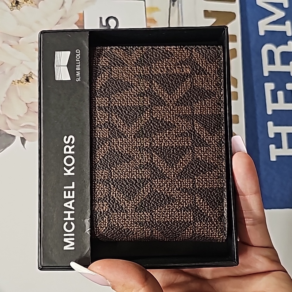 Brown men's Michael Kors bifold wallet